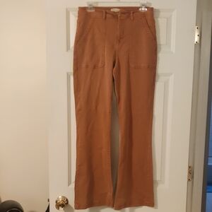 Rust Orange Flared Stretchy Jeans